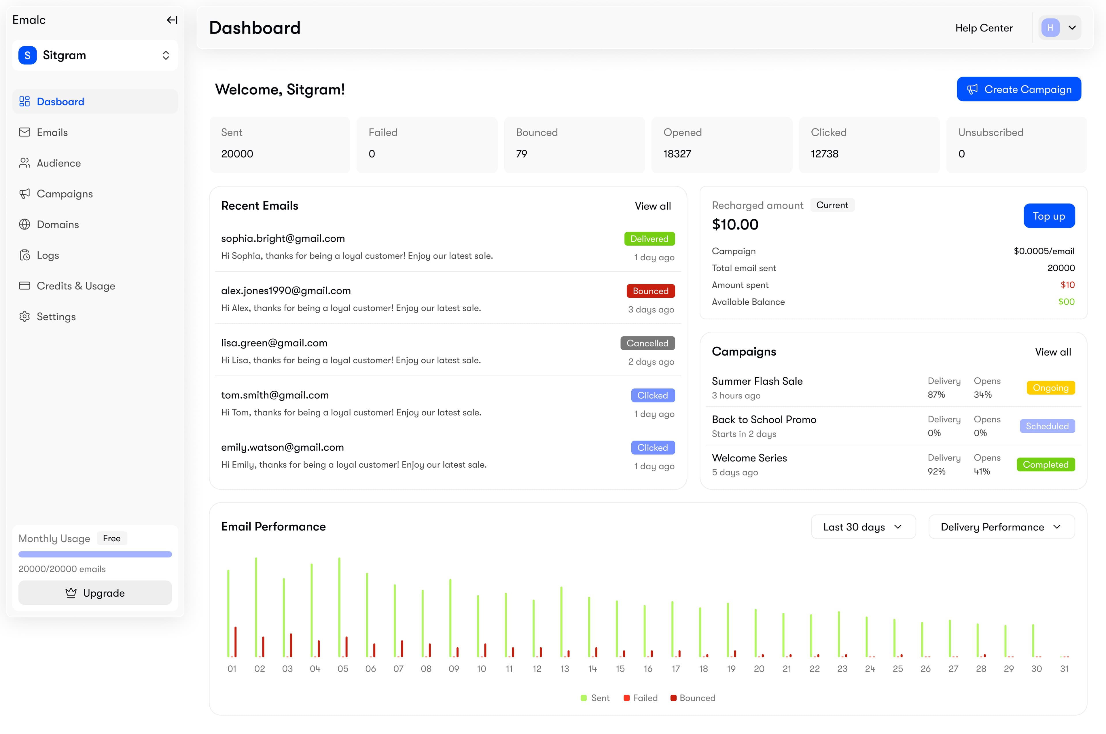 shadcn landing page